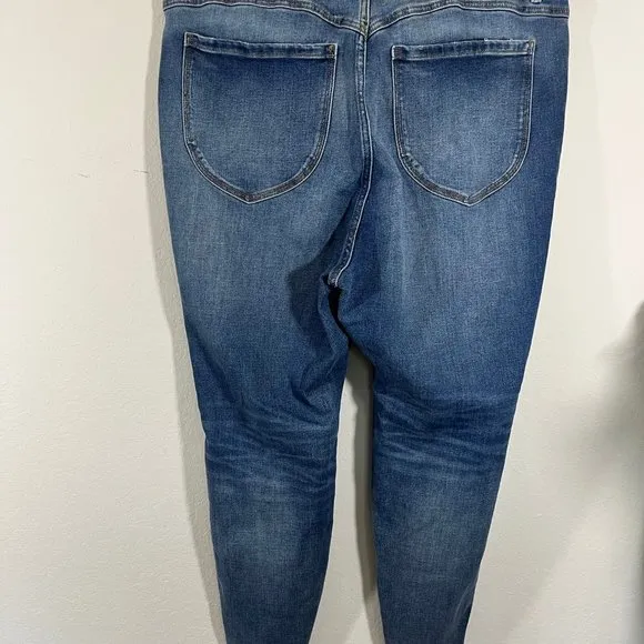 NWOT Lane Bryant High Rise Skinny Curvy Fit Distressed Jeans Size 22 Dark Wash