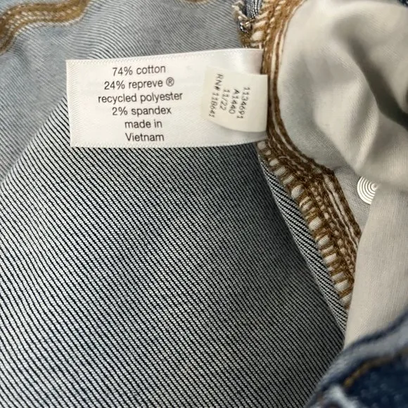 NWOT Lane Bryant High Rise Skinny Curvy Fit Distressed Jeans Size 22 Dark Wash