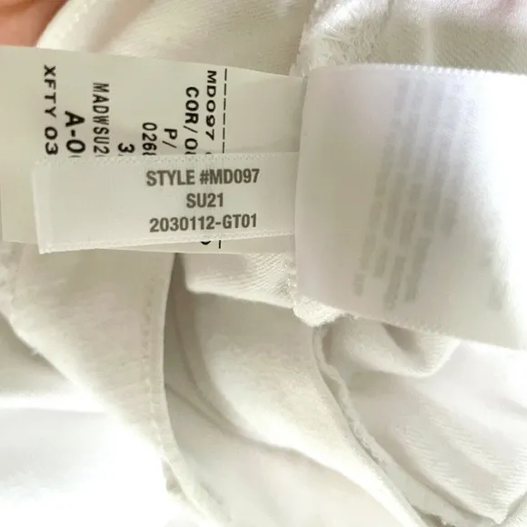 NWT Madewell 9&quot; Mid-Rise Skinny Crop Jeans in Pure White - Size 32