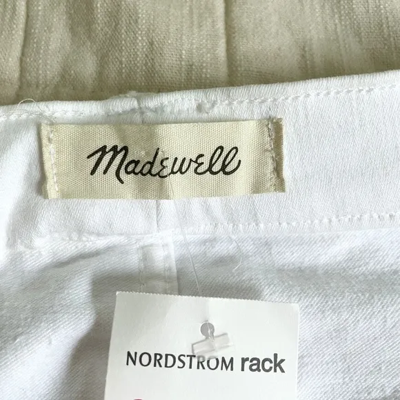 NWT Madewell 9&quot; Mid-Rise Skinny Crop Jeans in Pure White - Size 32