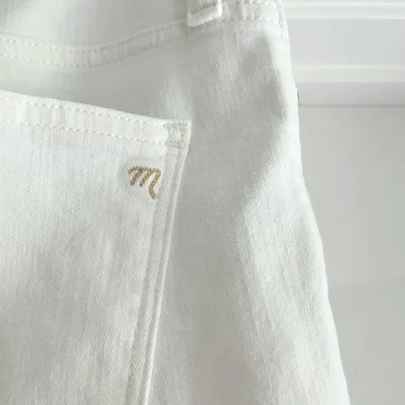 NWT Madewell 9&quot; Mid-Rise Skinny Crop Jeans in Pure White - Size 32