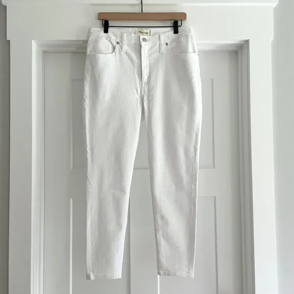 NWT Madewell 9&quot; Mid-Rise Skinny Crop Jeans in Pure White - Size 32