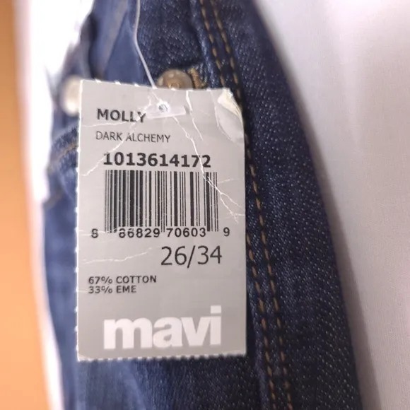NWT Mavi Molly Bootcut Jeans Size 26 Mid Rise Dark Wash