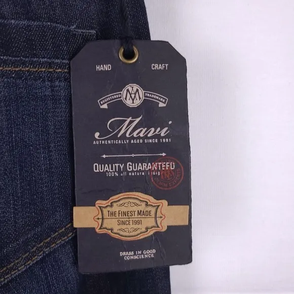 NWT Mavi Molly Bootcut Jeans Size 26 Mid Rise Dark Wash