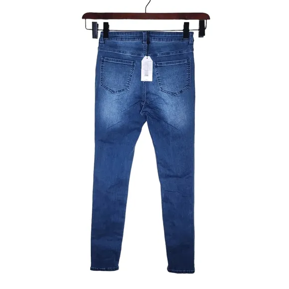 NWT Universal Standard Seine women's blue cotton high rise skinny jeans Large