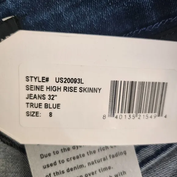 NWT Universal Standard Seine women's blue cotton high rise skinny jeans Large