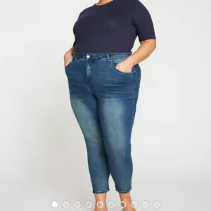 NWT Universal Standard Seine women's blue cotton high rise skinny jeans Large
