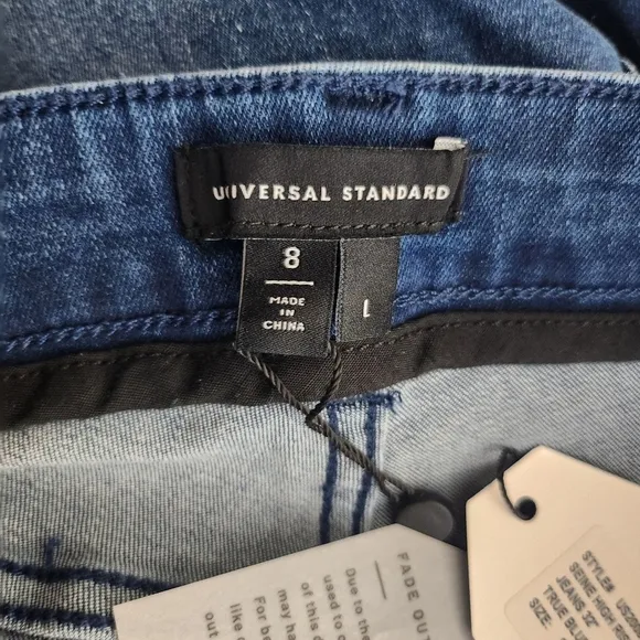 NWT Universal Standard Seine women's blue cotton high rise skinny jeans Large