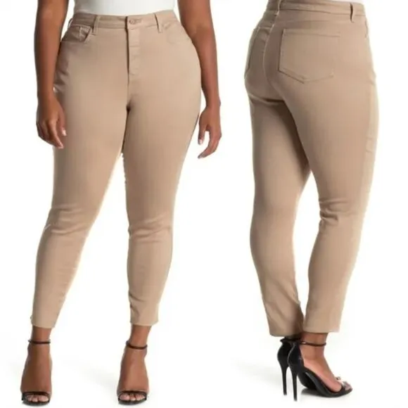 NYDJ Petite Ami Skinny Leggings Jeans Pale Oak Tan Lift X Tuck {H27}