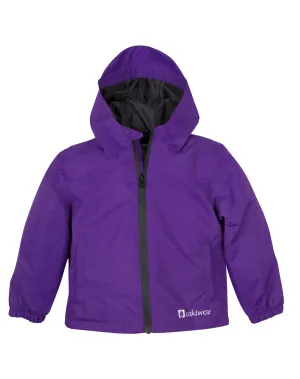 Oakiwear Kids Rain Jacket Coat Waterproof Shell Boys Girls, Galaxy Purple