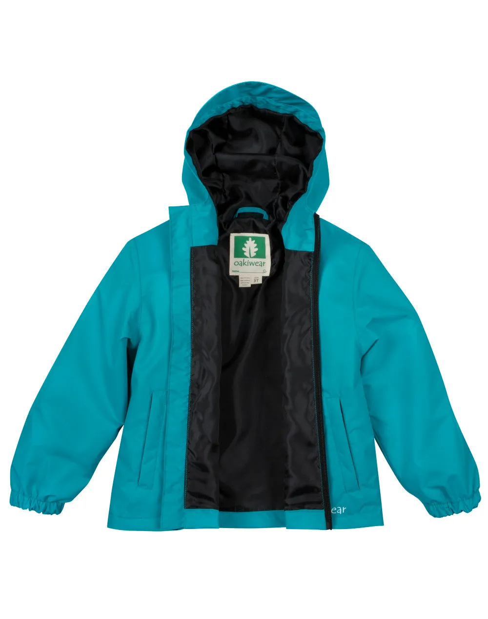 Oakiwear Kids Rain Jacket Coat Waterproof Shell Boys Girls, Glacier Blue