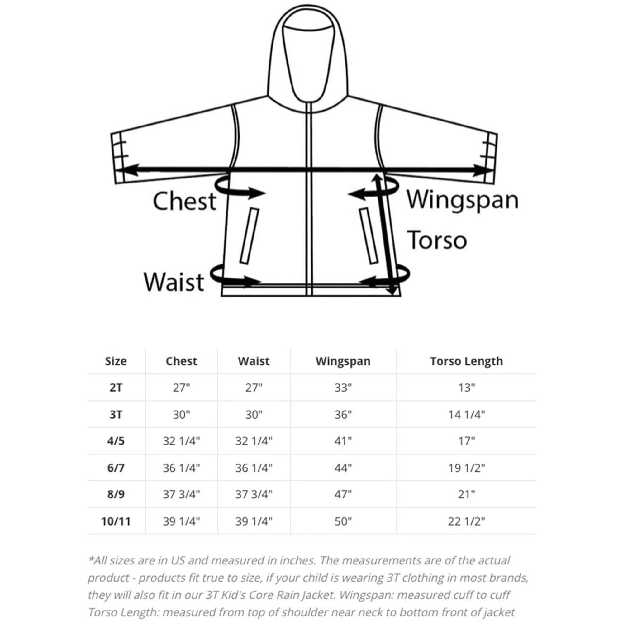Oakiwear Kids Rain Jacket Coat Waterproof Shell Boys Girls, Glacier Blue