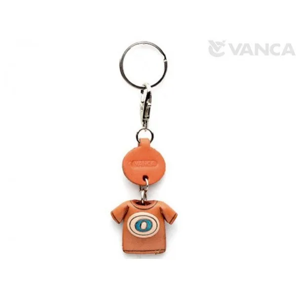 O(Blue) Japanese Leather Keychains T-shirt