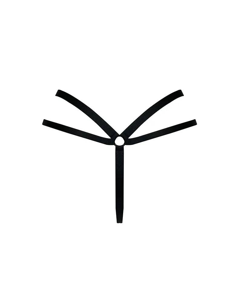 Obsidian Strap Thong Black