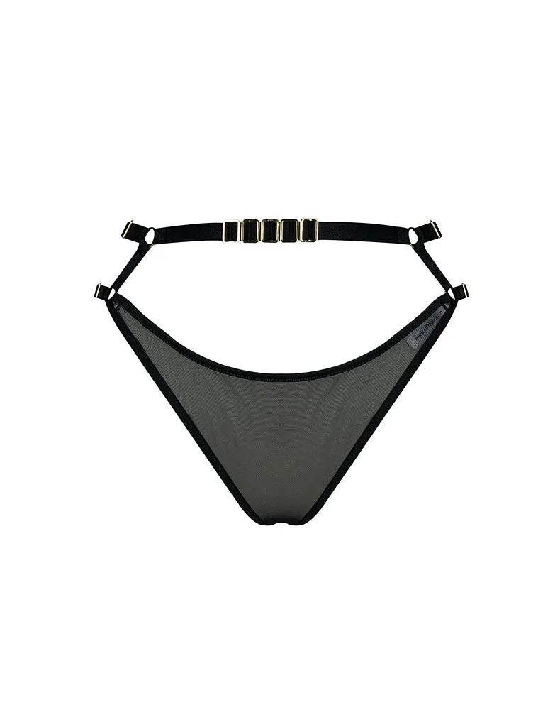 Obsidian Strap Thong Black