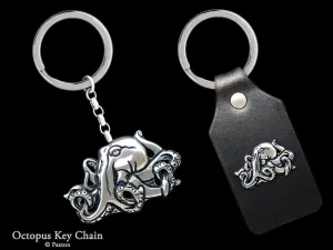 Octopus Key Chain / Key Ring Sterling Silver