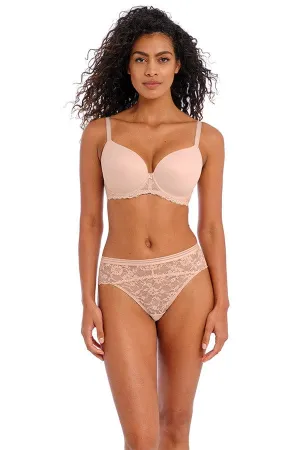 Offbeat Moulded Demi T-Shirt Bra - Beige