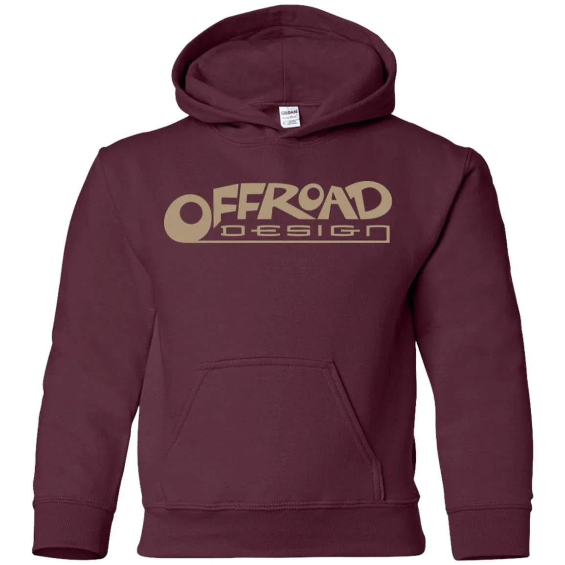 Offroad Design beige logo G185B Gildan Youth Pullover Hoodie