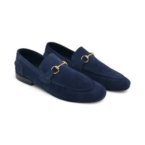 OK-3012 Navy Suede Leather Loafer