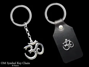 Om Symbol Key Chain / Key Ring Sterling Silver