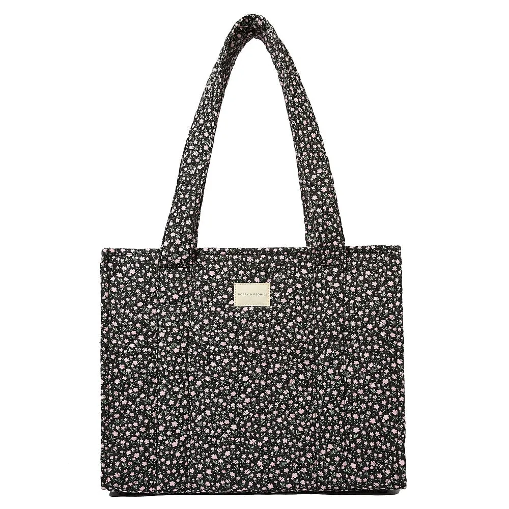 On The Go Tote Black Floral