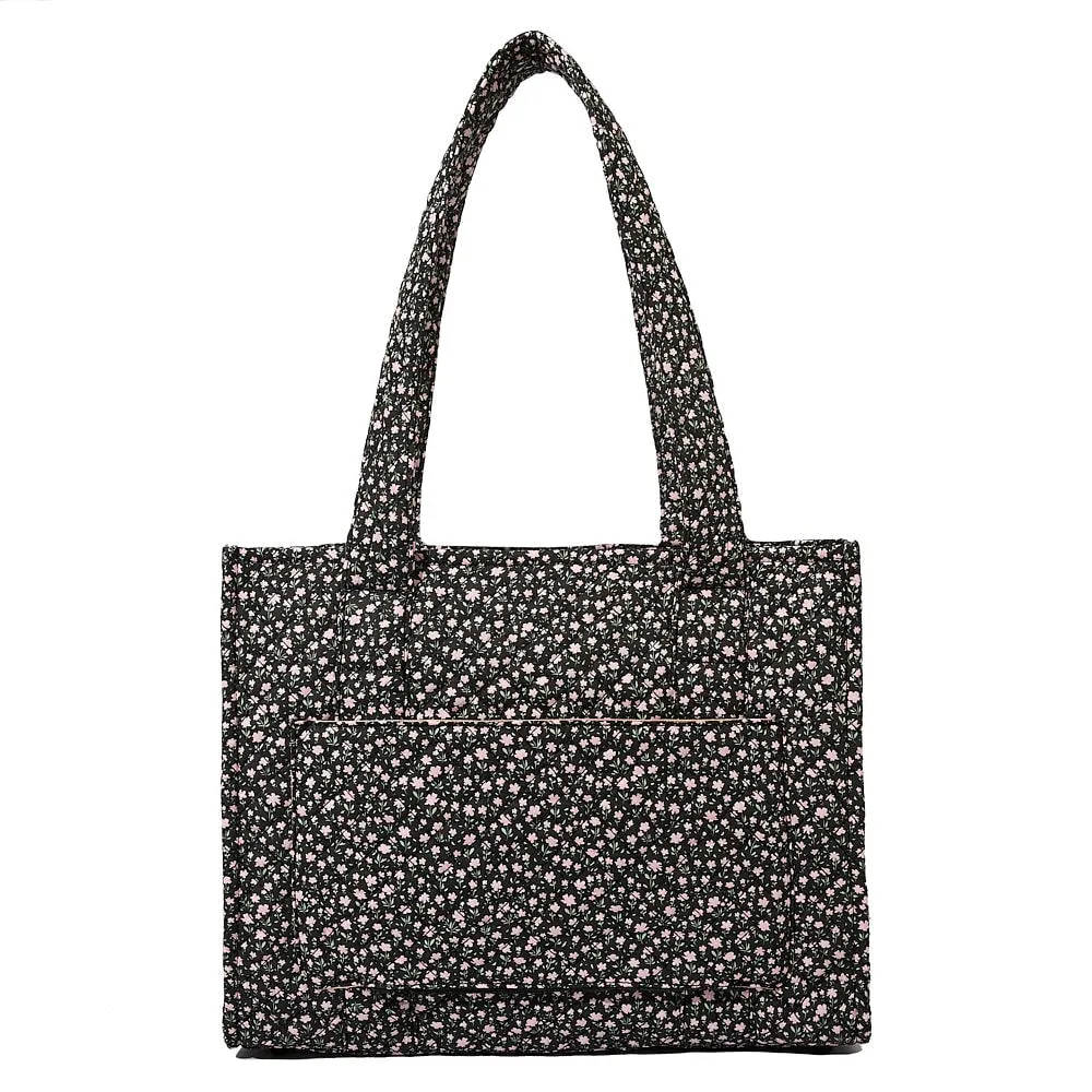 On The Go Tote Black Floral