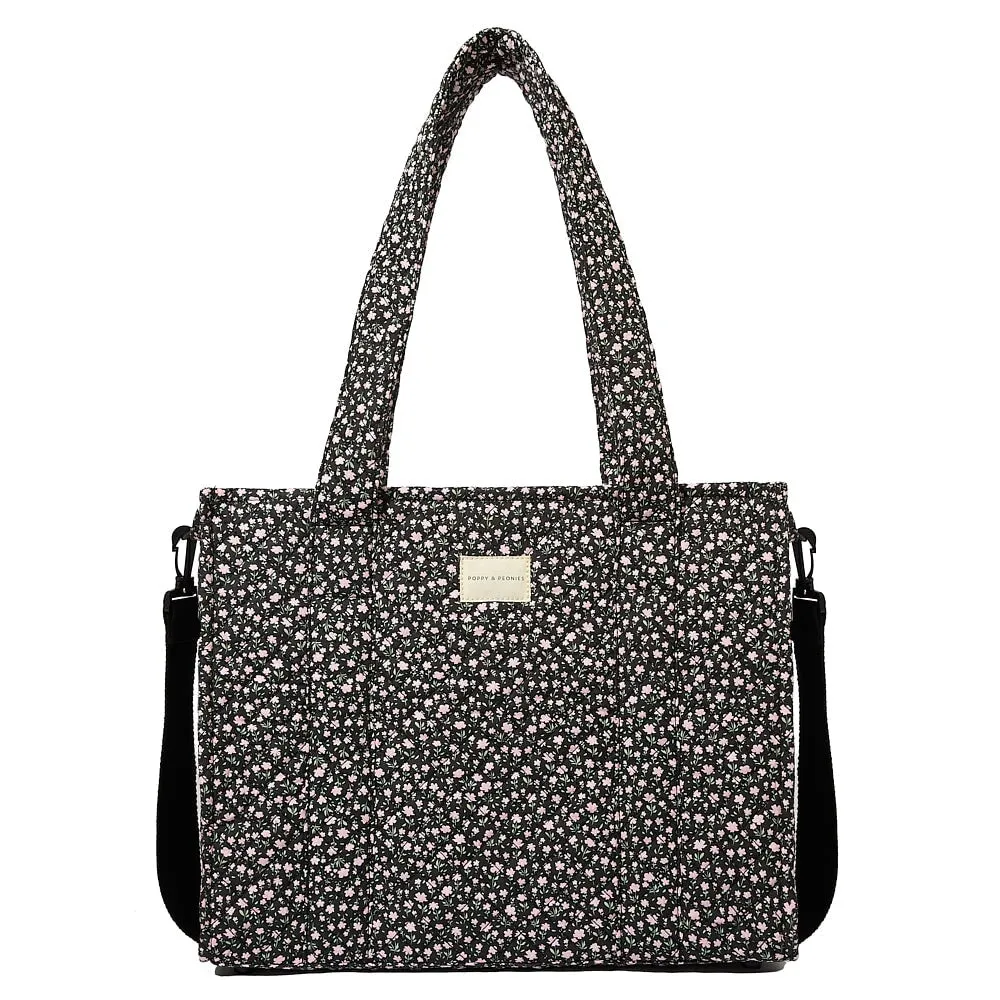 On The Go Tote Black Floral