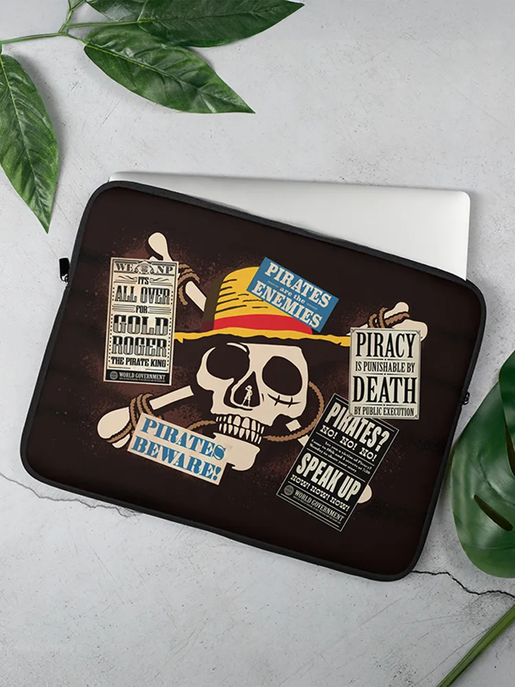 One Piece Pirate Collage Laptop Sleeve