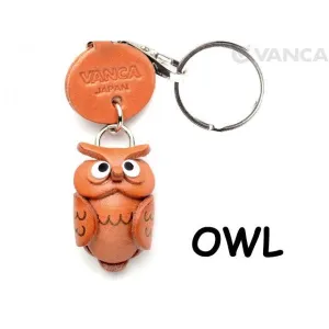 Owl Japanese Leather Keychains Animal
