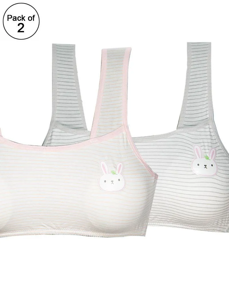 Pack of 2 -  Comforts Cotton Bra for Women, Wirefree Bra For Ladies