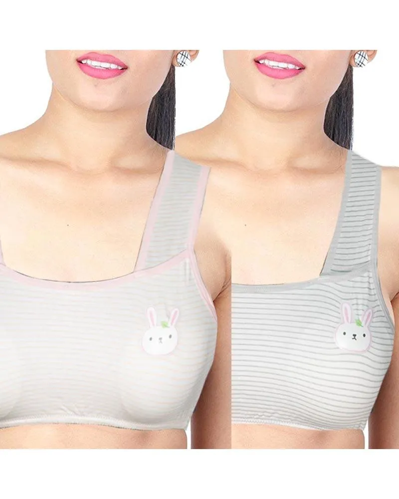 Pack of 2 -  Comforts Cotton Bra for Women, Wirefree Bra For Ladies