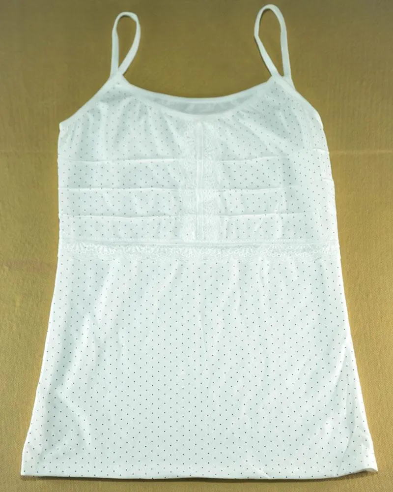 Pack of 3 - Polka Dotted Cotton Camisole For Women - MA-6