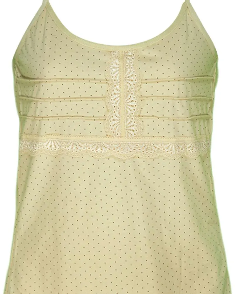 Pack of 3 - Polka Dotted Cotton Camisole For Women - MA-6