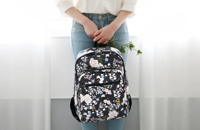 Paris Garden Backpack Roses Navy - Nathalie Lete