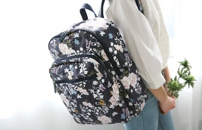Paris Garden Backpack Roses Navy - Nathalie Lete