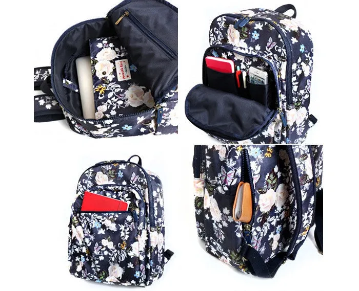 Paris Garden Backpack Roses Navy - Nathalie Lete