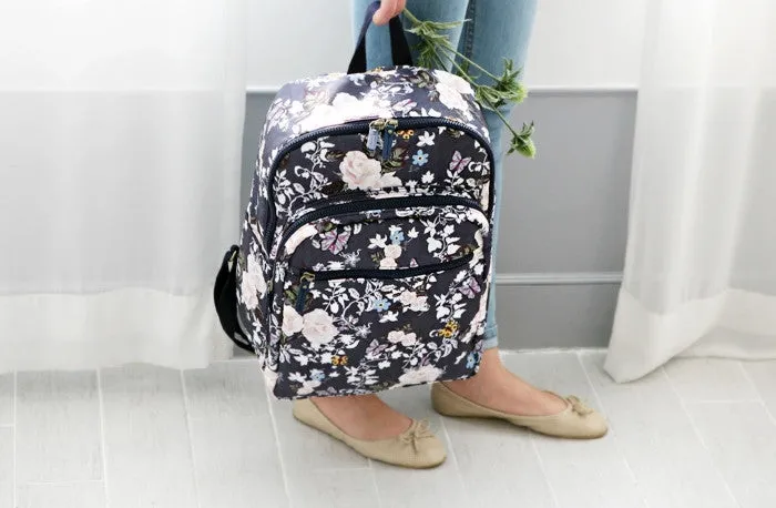 Paris Garden Backpack Roses Navy - Nathalie Lete