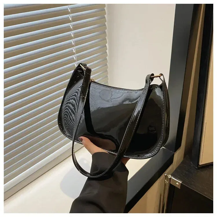 Patent Leather Designer Shoulder Handbag