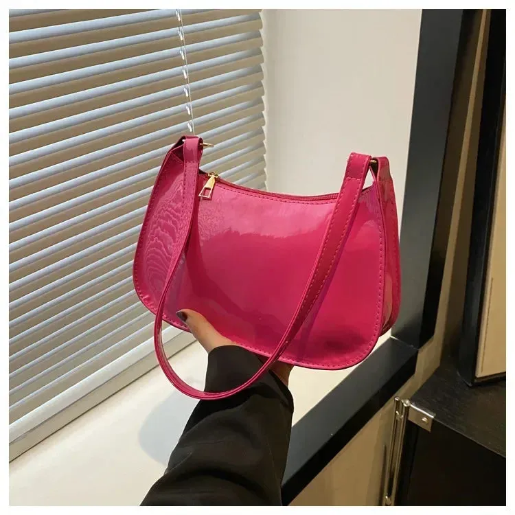 Patent Leather Designer Shoulder Handbag