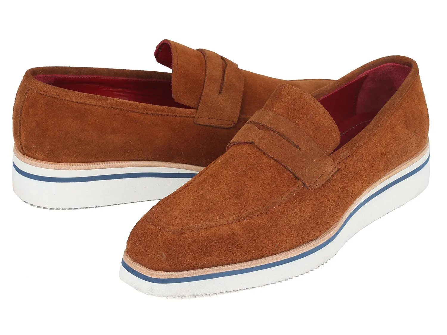 Paul Parkman Men's Camel Suede Loafers