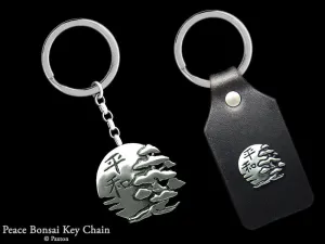 Peace Bonsai Key Chain / Key Ring Sterling Silver