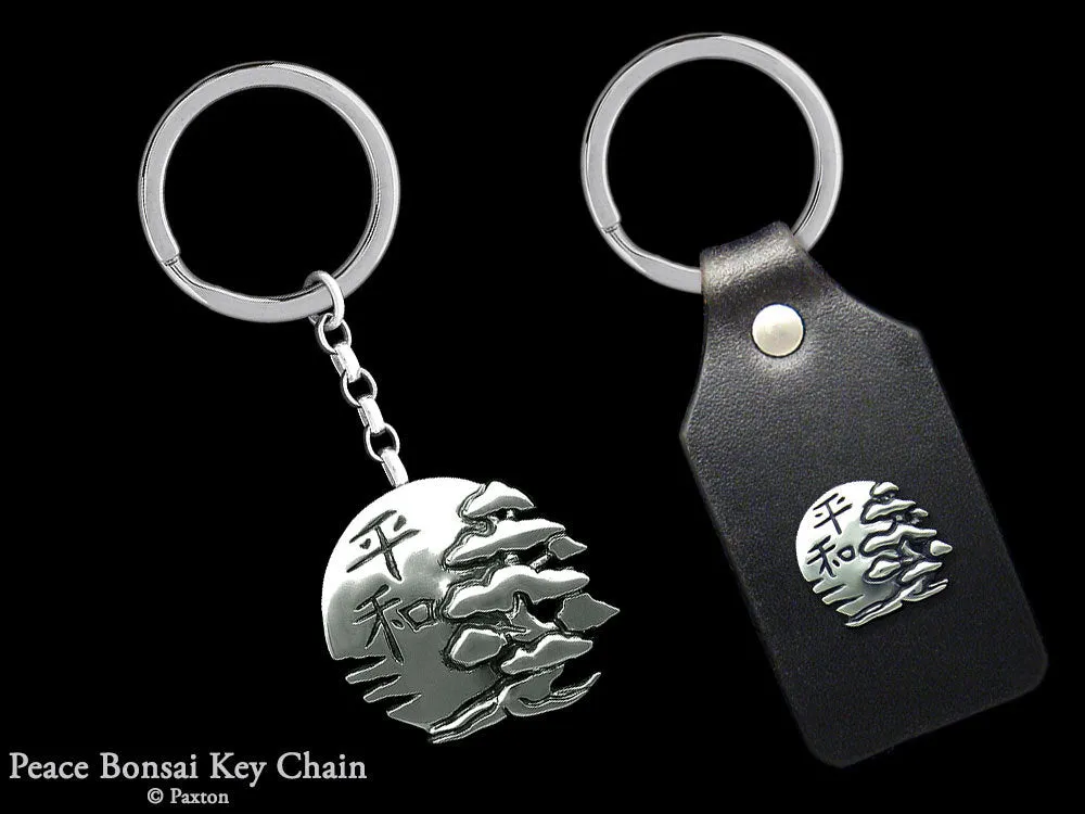 Peace Bonsai Key Chain / Key Ring Sterling Silver