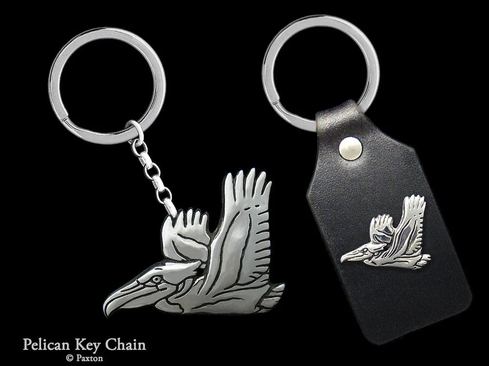 Pelican Key Chain / Key Ring Sterling Silver