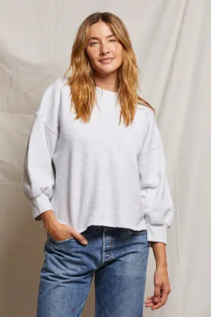 Perfect White Tee Niall Cotton Fleece 3/4 Crewneck Sweatshirt Ash