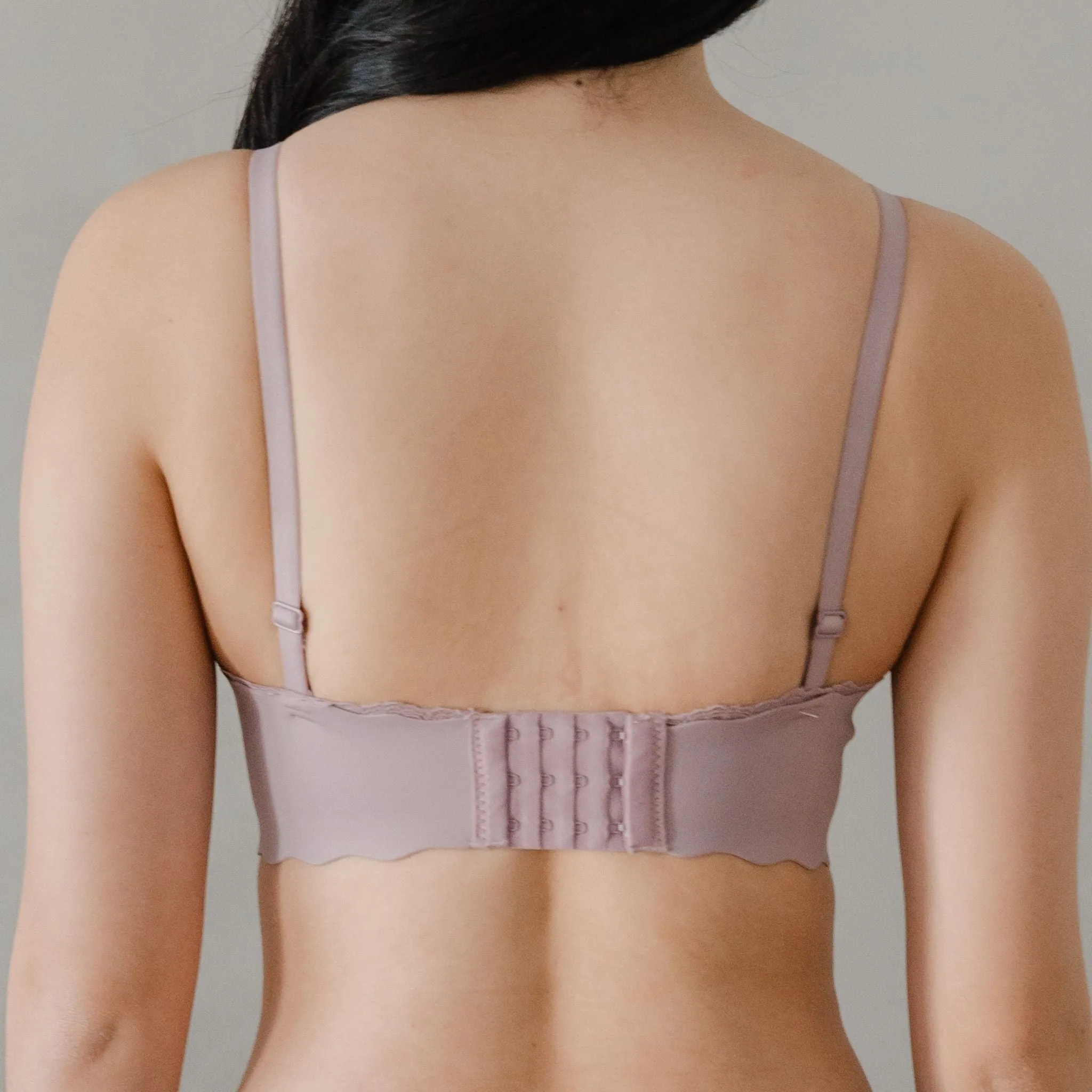 Perky Lift! Lash-Lace Seamless Push Up Wireless Bra in Sunset Plum