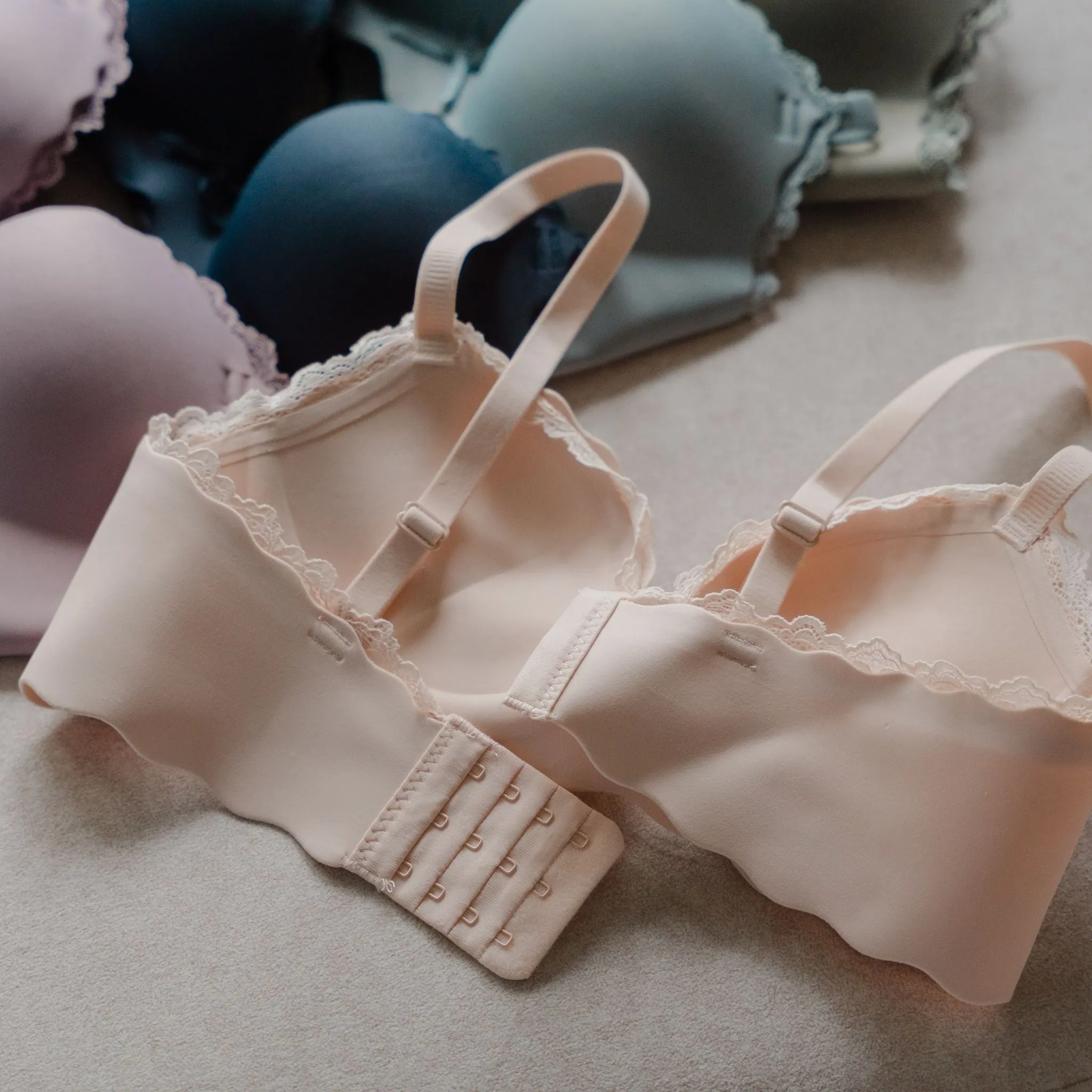 Perky Lift! Lash-Lace Seamless Push Up Wireless Bra in Sunset Sage