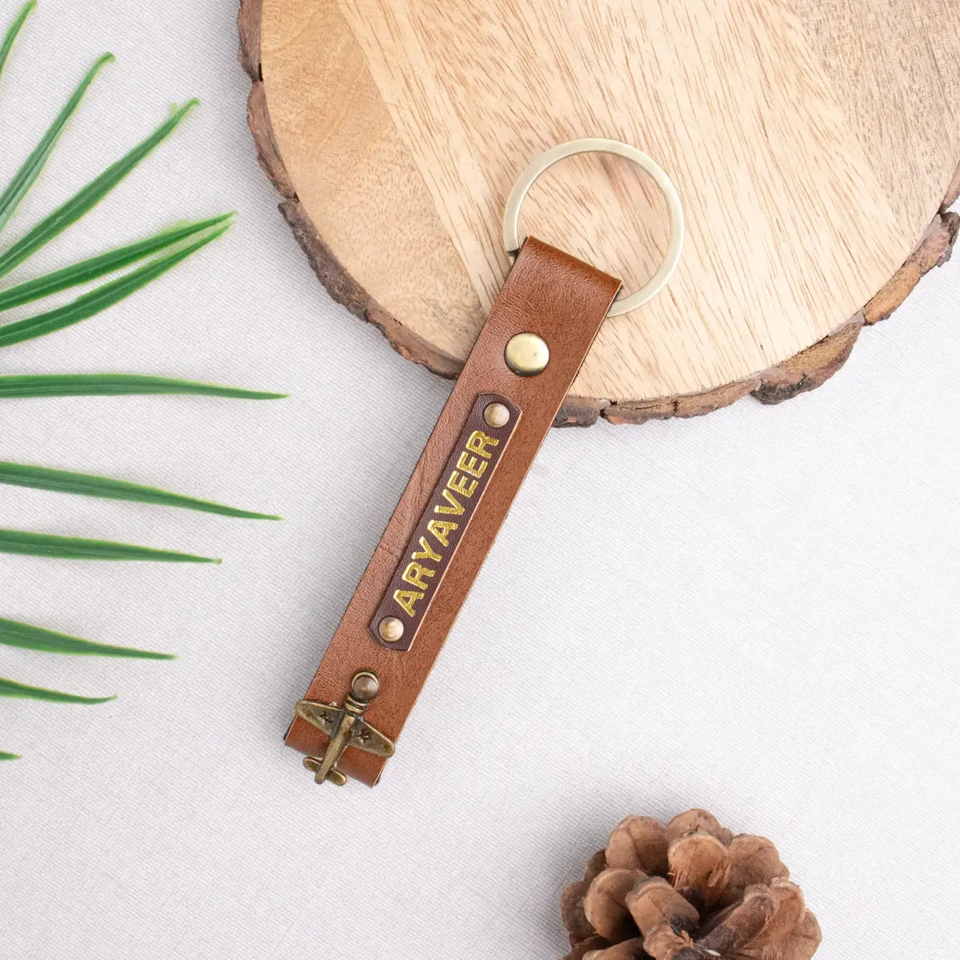 PERSONALISED KEYCHAIN - TAN
