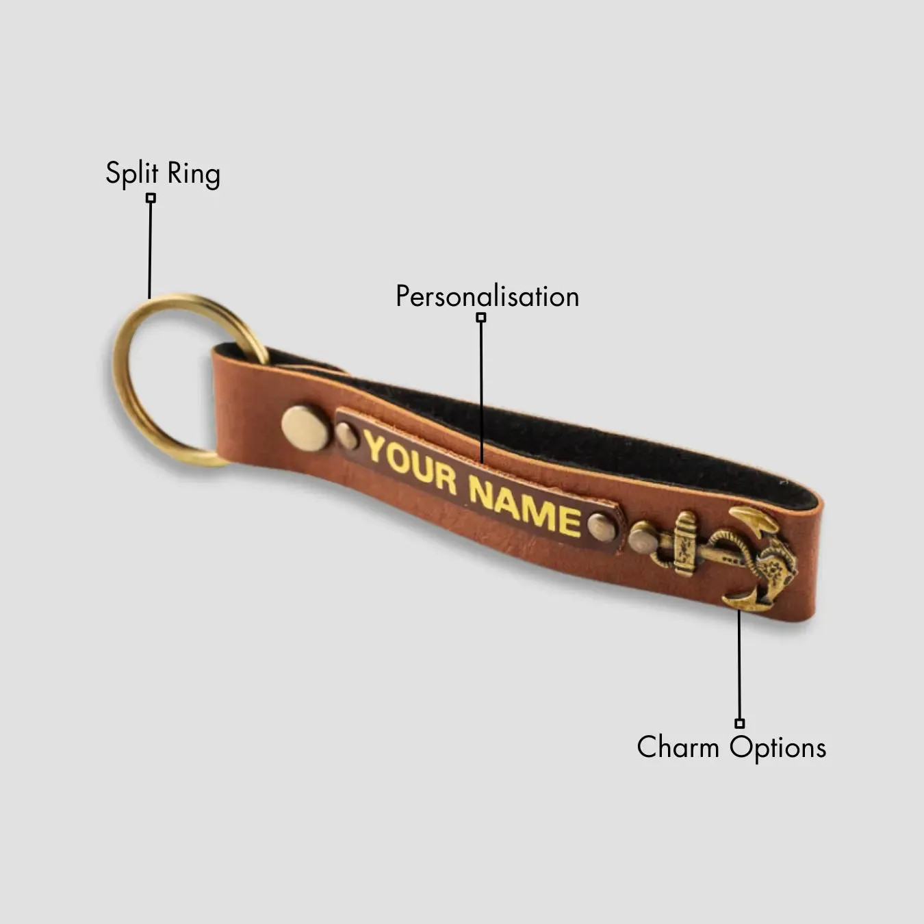 PERSONALISED KEYCHAIN - TAN