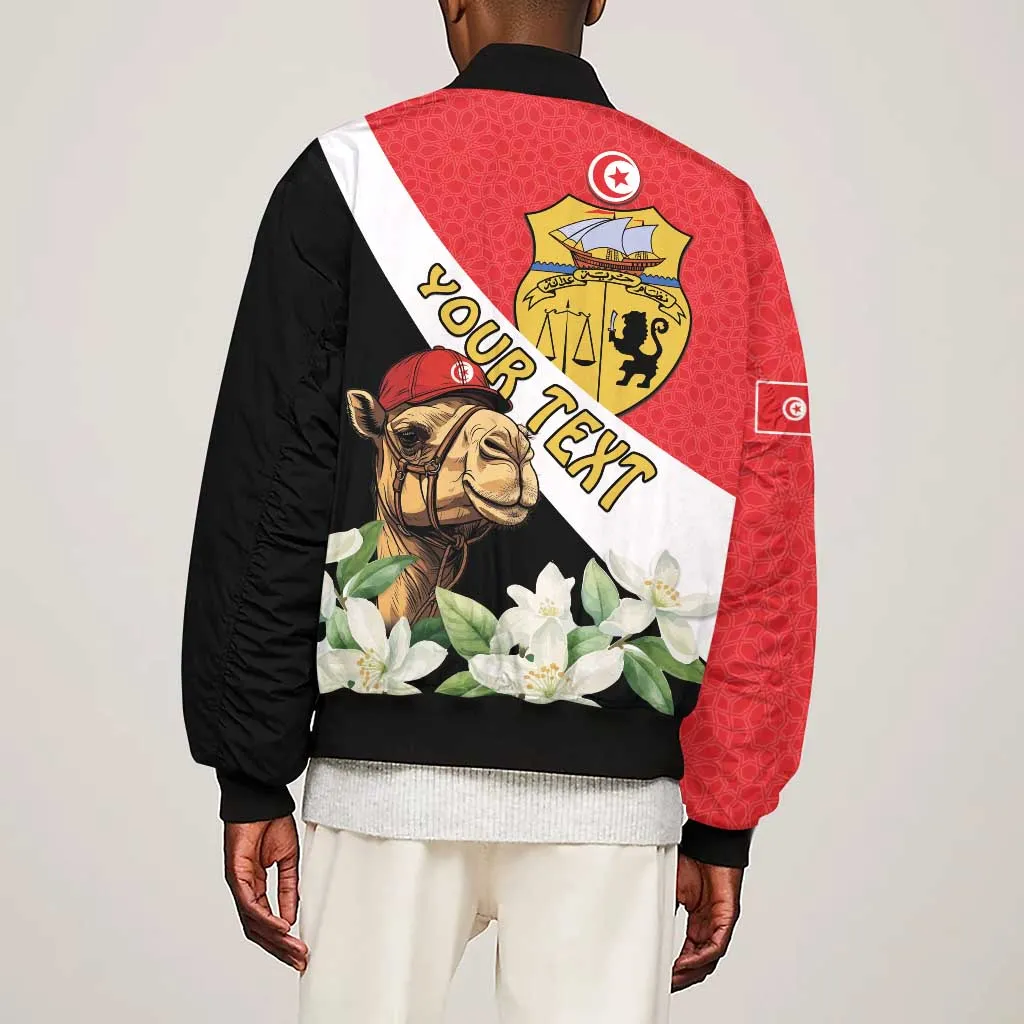 Personalized Afro Tunisia Sleeve Zip Bomber Jacket Camelus Dromedarius With Jasmine LT15