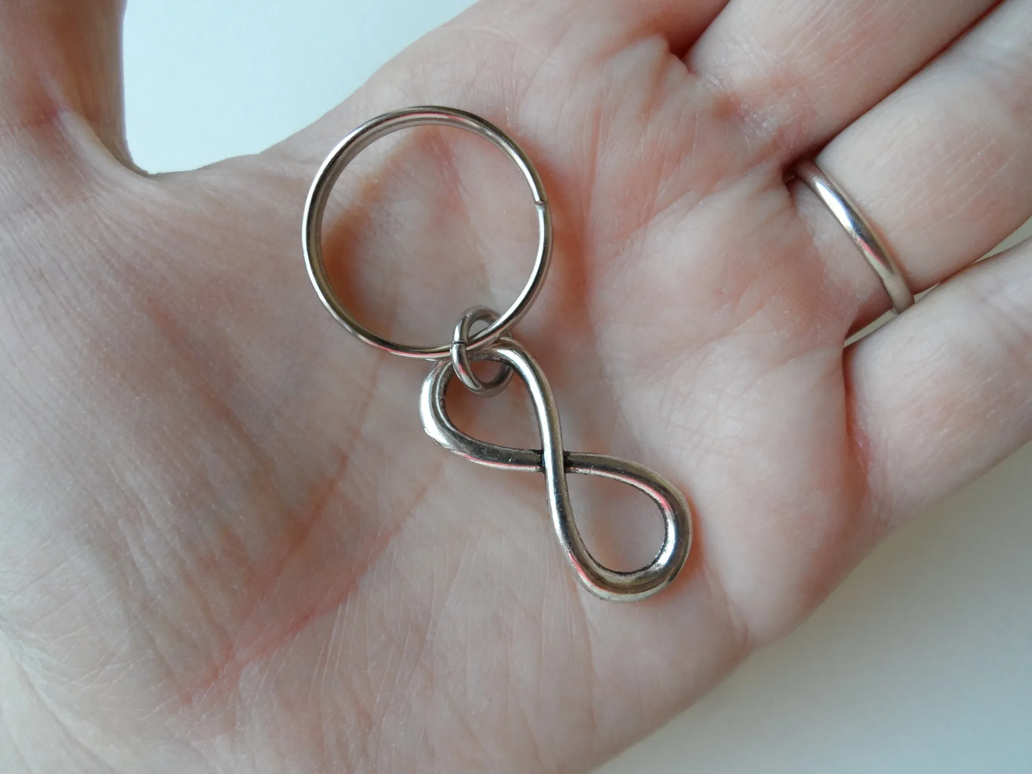 Personalized & Matching Couples Keychain with Infinity Symbol   Optional Heart Tag